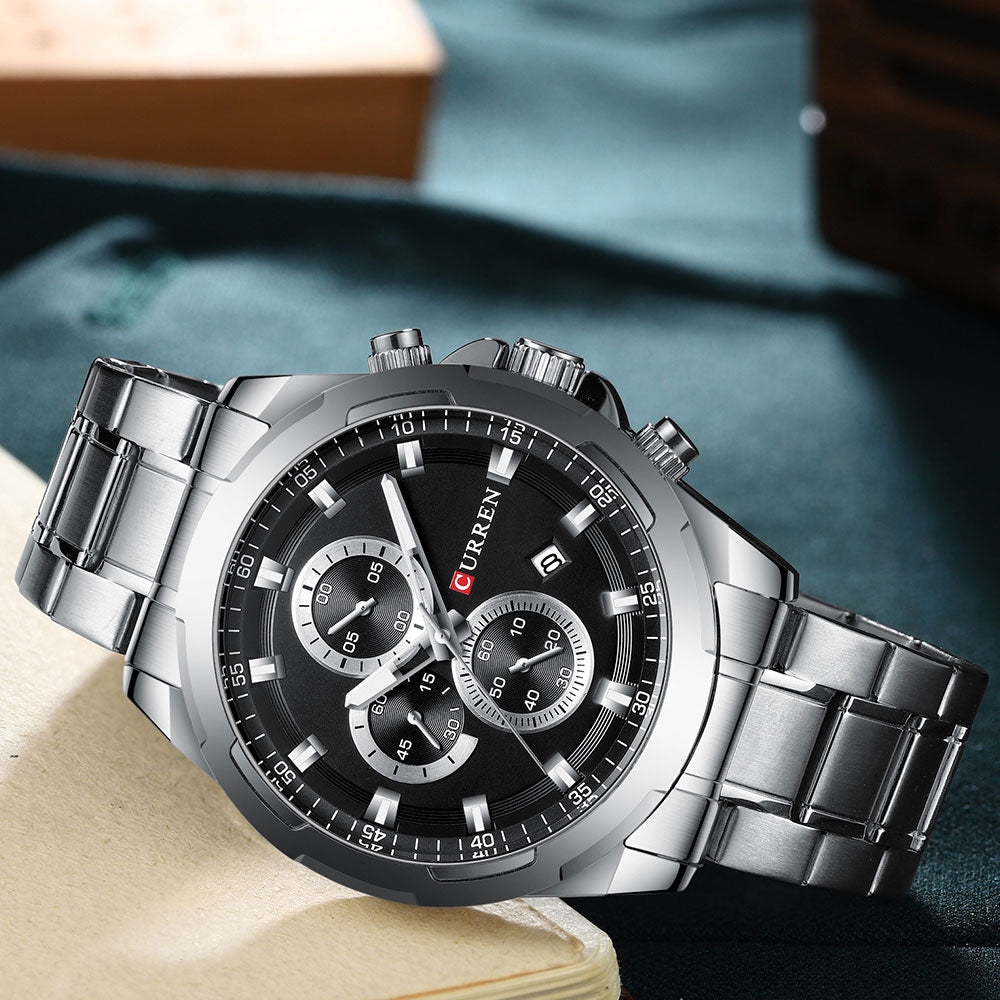 YSYH Watches Men Sport Wristwatch Fashion Business Analog Quartz Watch Male Clock Chronograph Stainless steel Watch