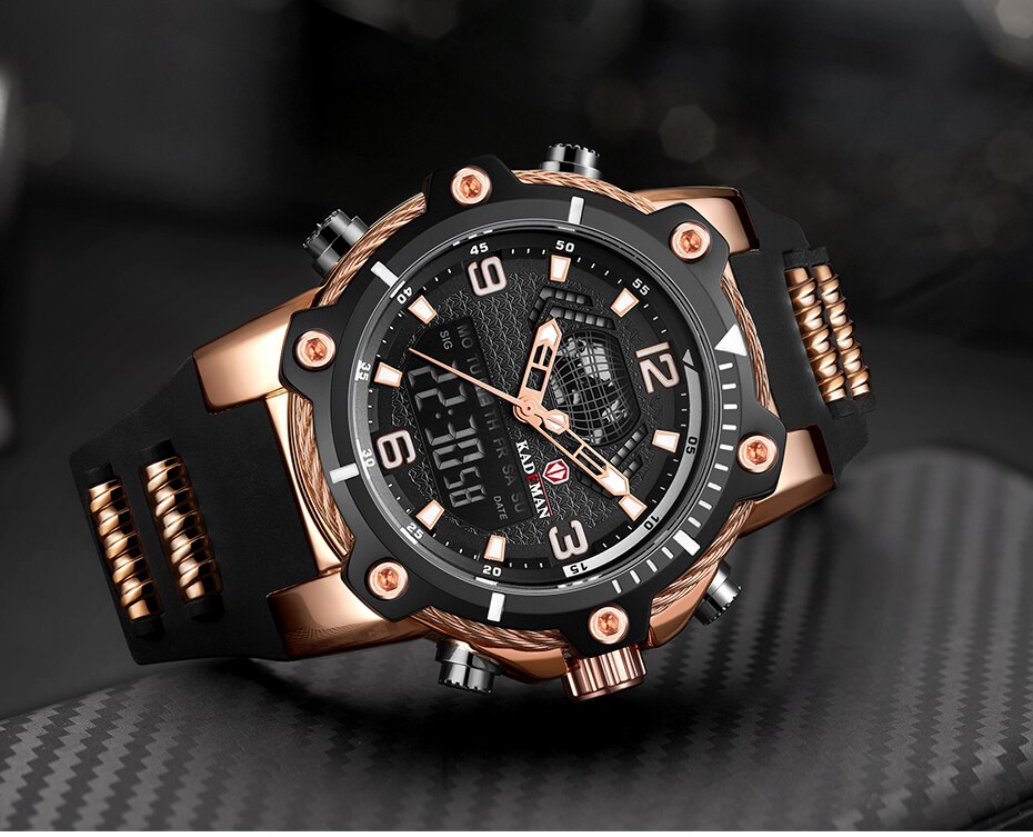 YSYH Fashion Men's Sport Quartz Watch Man Multifunction Waterproof Luminous Wristwatch Men Dual Dispay Clock Horloges Mannen