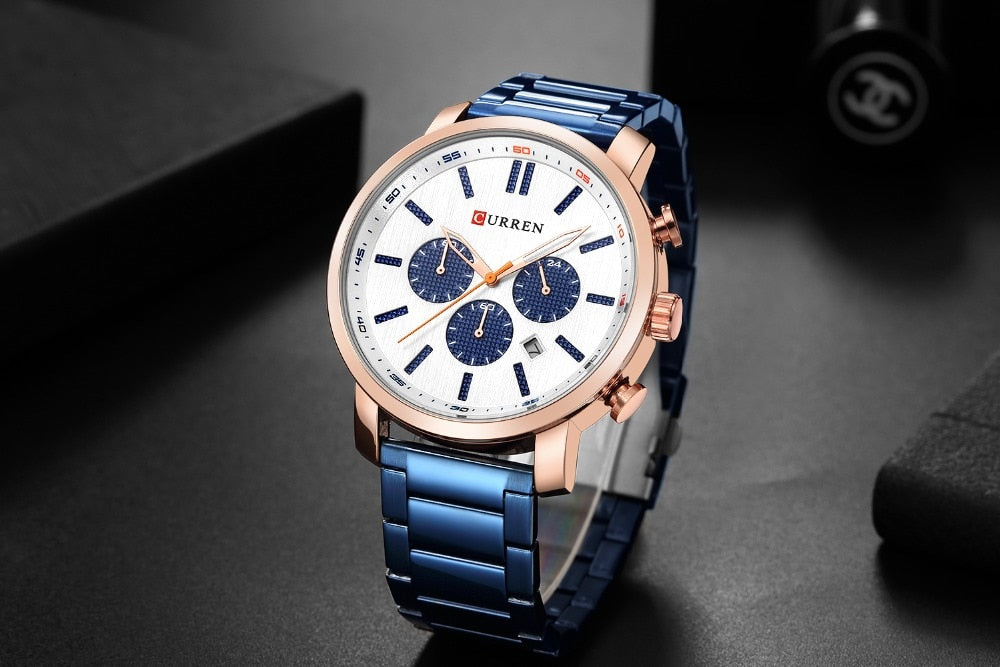 Luxury Brand Military Sport YSYH Stainless Steel Wristwatch For Man Chronograph Watch Date Male Clock