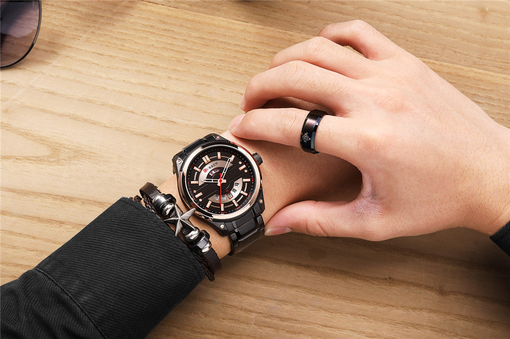 YSYH Watches Mens Stainless Steel Quartz Wristwatch With Calendar Casual Male Clock 30M Waterproof