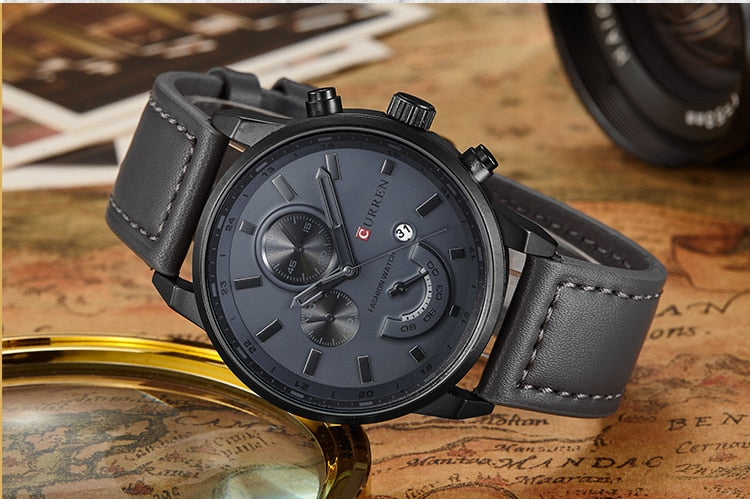 YSYH Men's Casual Analog Sport Quartz Watch Men Watches High Quality Leather Drop Shipping Wristwatch Male Clock