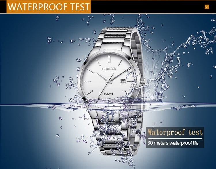 YSYH Luxury Classic Men Watches Display Date Quartz-watch Male Wristwatch Full Steel Clock
