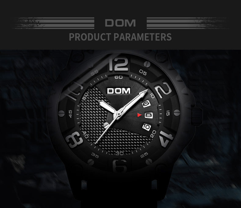 Luxury brand YSYH men's casual watch waterproof sports quartz wristwatch leather strap large dial calendar display clock men