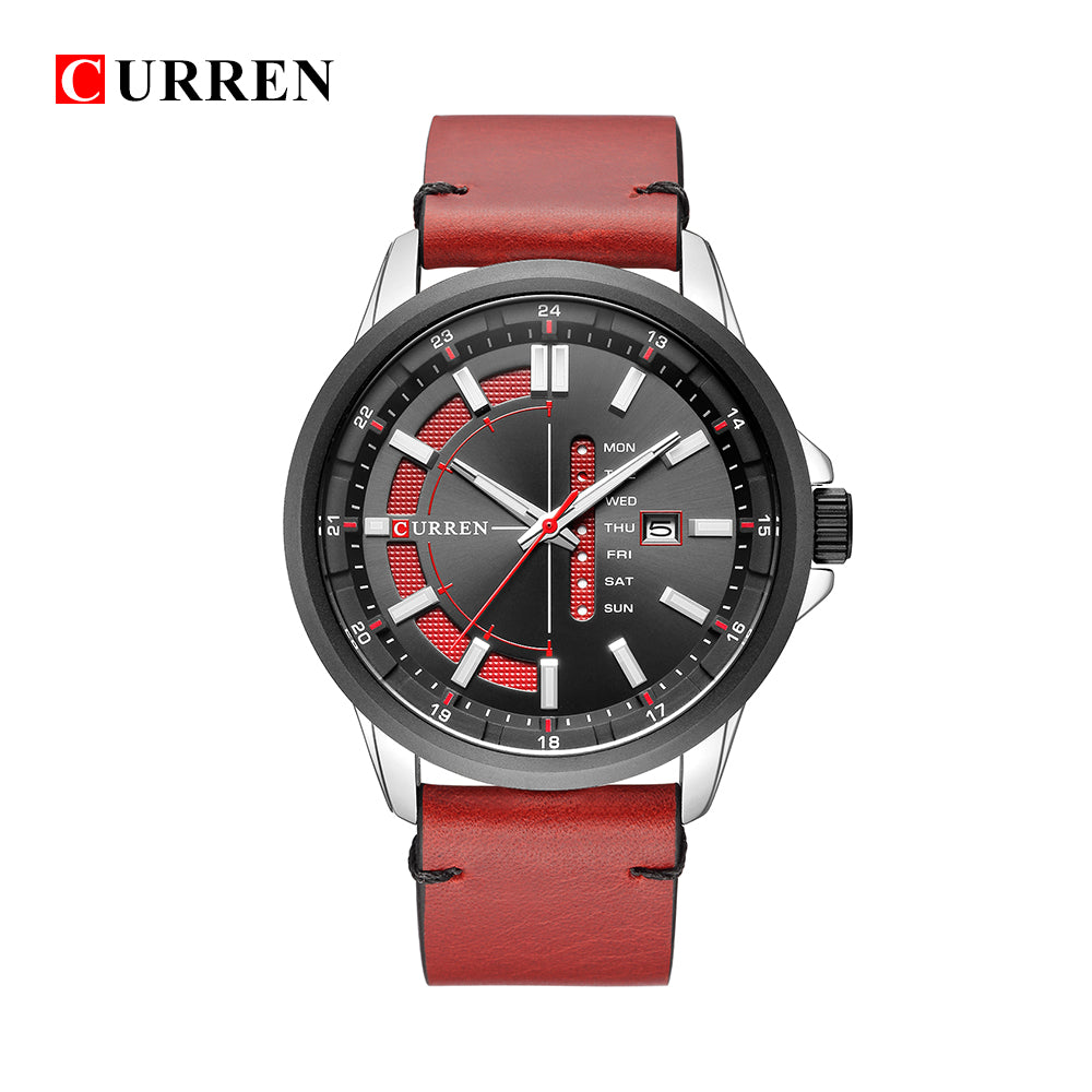 YSYH Leather Strap Watches Men Display Calendar Quartz Wrist Watch