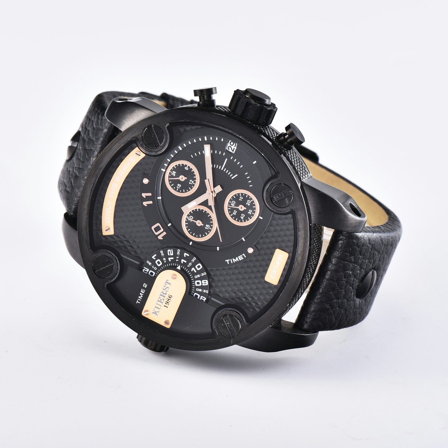 YSYH brand men's wrist watches gold large dial multi-time zone display man sports watch