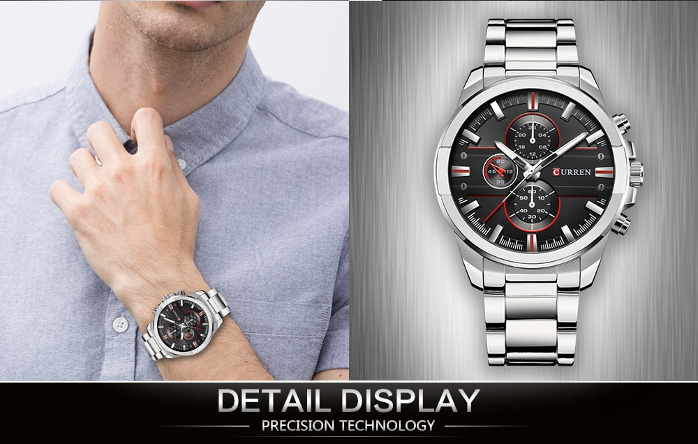 YSYH Classic Stainless Steel Strap Watches Men Military Analog Quartz Wristwatch For Mens Clock Casual Male Watch