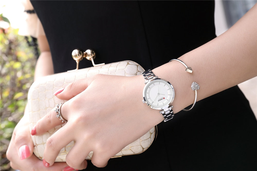 YSYH Luxury Brand Minimalist Quartz Watches Women Rose Gold Bracelet Watch Casual Slim Clock for Ladies Wristwatch with Steel