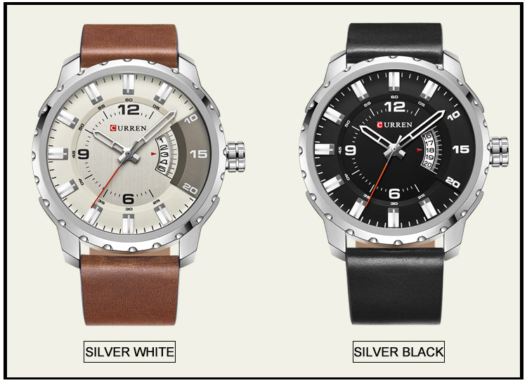 YSYH Men Sports Watches Dial Calendar Quartz Male Clock Leather Strap Watches Montre