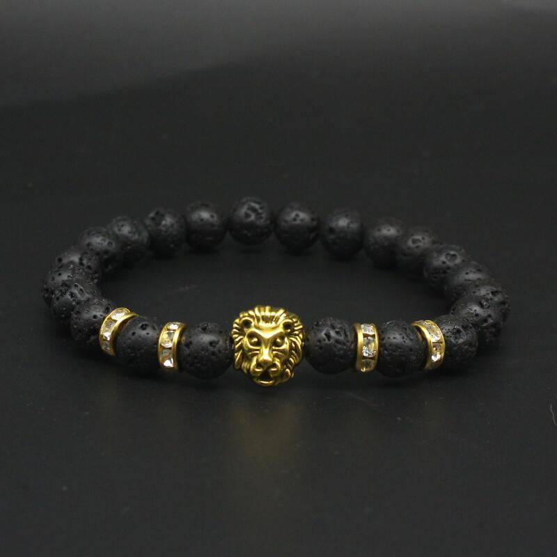 Lion Bracelet Matte Volcano Lava Stone Bracelet-Bracelet-Rossny