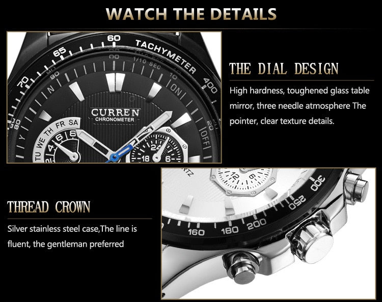 Men's Watches YSYH Quartz Watch Men Sport Full Steel Waterproof Wristwatch Male Clock