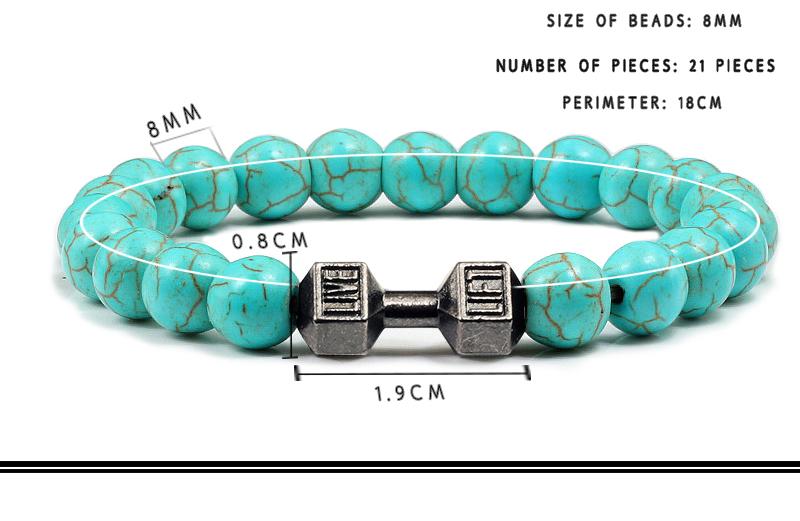 Turquoises Green Blue Beads Dumbbell Bracelets-Bracelet-Rossny