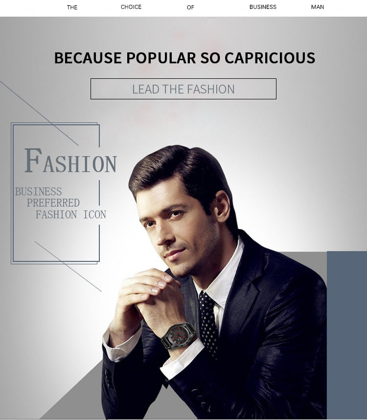 Luxury Brand YSYH Military Sports Men Watch Quartz Date Clock Casual Leather Wrist Watch 8225
