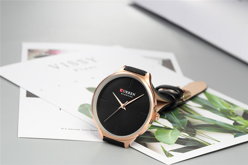 YSYH Ladies Watches Minimalist Wrist Watch for Women Casual Fashion Leather Strap Quartz Female Clock Simple Classy Watch