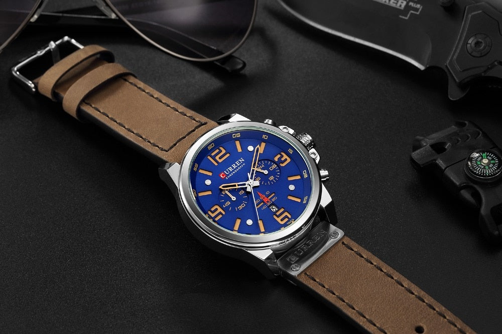 YSYH Classic Black White Chronograph Watch Men's Watches Casual Quartz Wristwatch Male Clock