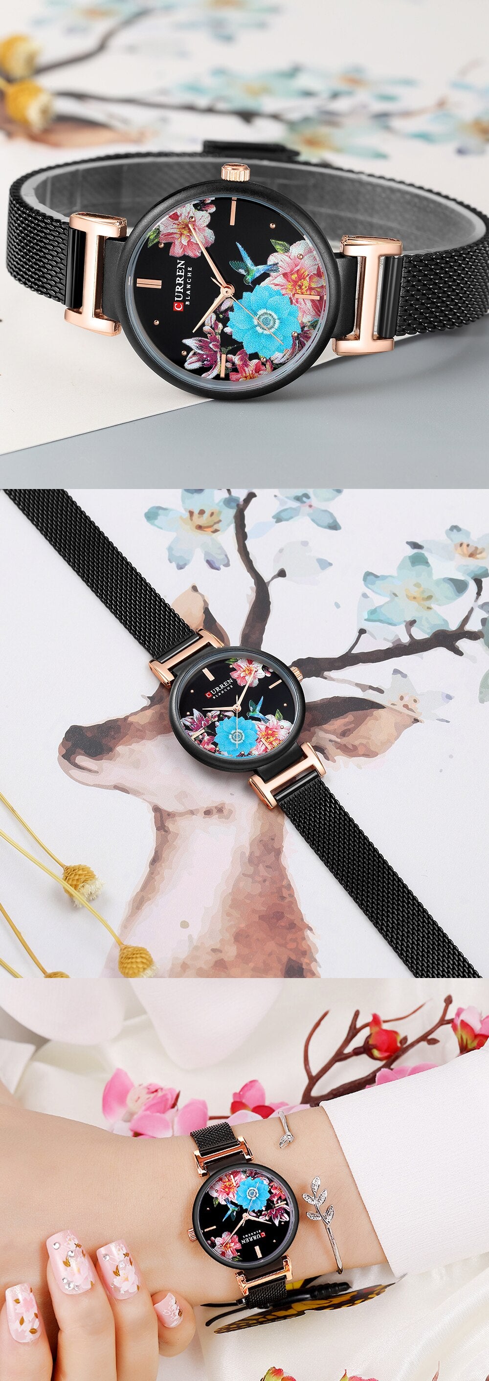 YSYH Leather Women Watch Summer Quartz Ladies Wristwatch Relojes Female Clock Fashion Flower Dial Reloj Mujer