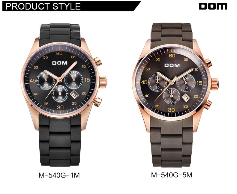 YSYH Men's Watch Calendar Week Show Waterproof Luminous Quartz Watch Men High Quality Movement Clock Gold