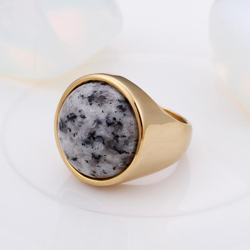 Rossny Crystal Rings Lady Marble Color Stone Rings Women Size 6-9 Antique Silver & Gold Wedding Rings Party Jewelry-Rings-Rossny