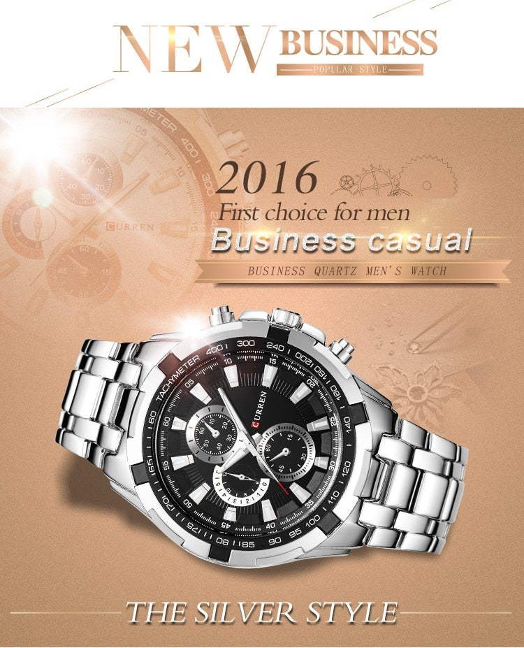 YSYH Watches Men Luxury &Casual Quartz Male Wristwatches Classic Analog Sports Steel Band Clock Relojes