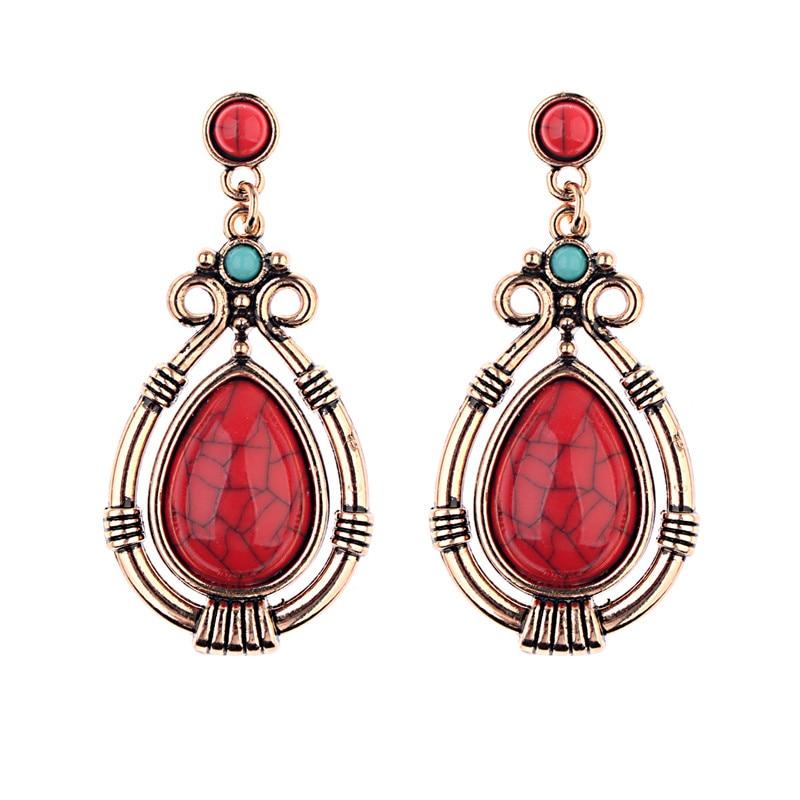 Turquoises Antique Dangles Earrings-Earrings-Rossny