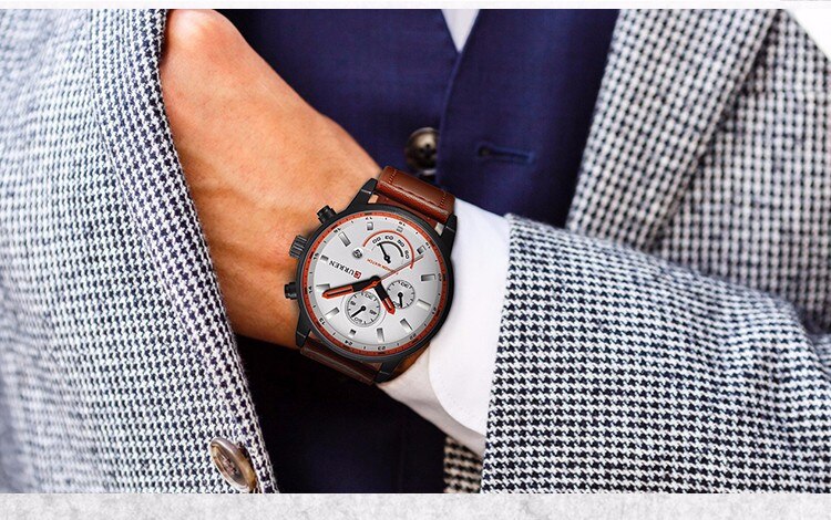 YSYH Man's Clock Analog Sport Watches Men's Leather Quartz Wrist Watch Man Clock Hombre Gifts For Men