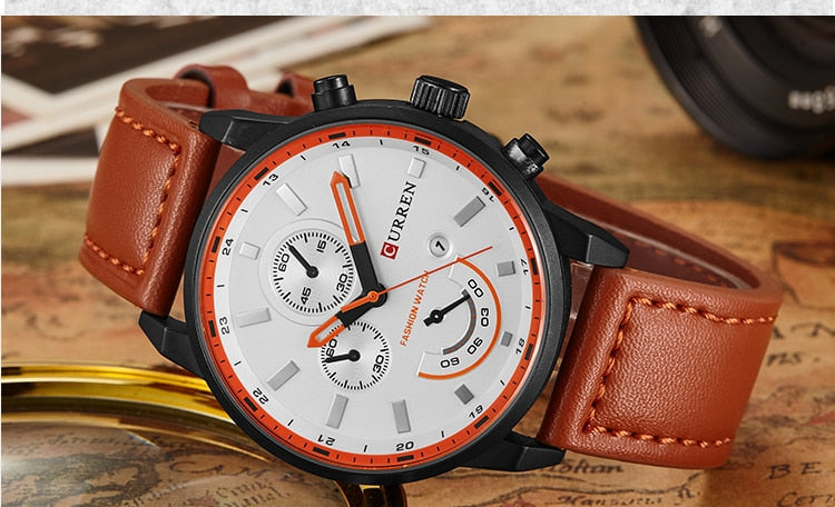 YSYH Men's Casual Analog Sport Quartz Watch Men Watches High Quality Leather Drop Shipping Wristwatch Male Clock