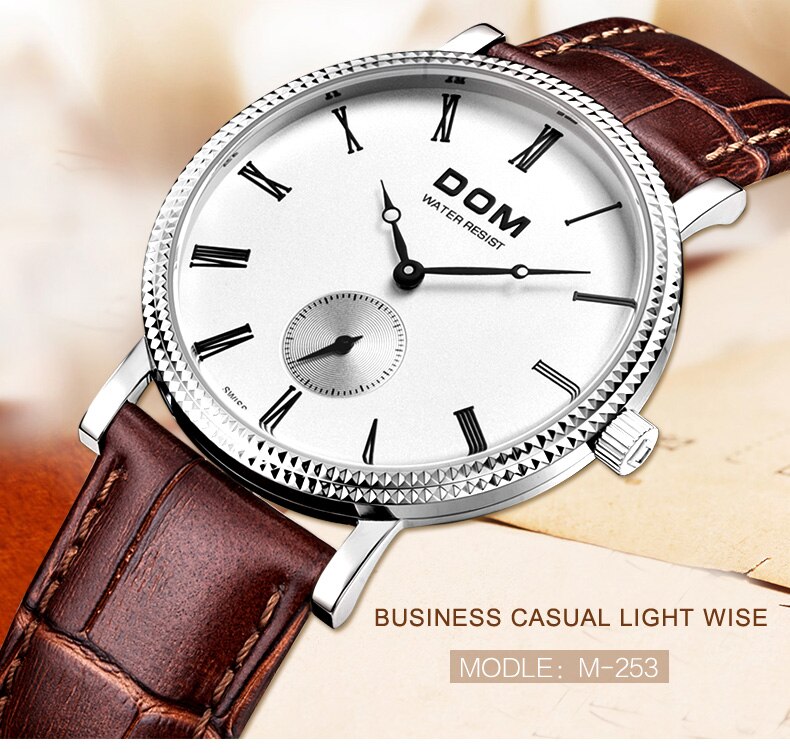 YSYH Luxury Business Casual Watch Male Retro Style Independent Stopwatch High Quality Movement Quartz Qolok Men 6mm Ultra-thin