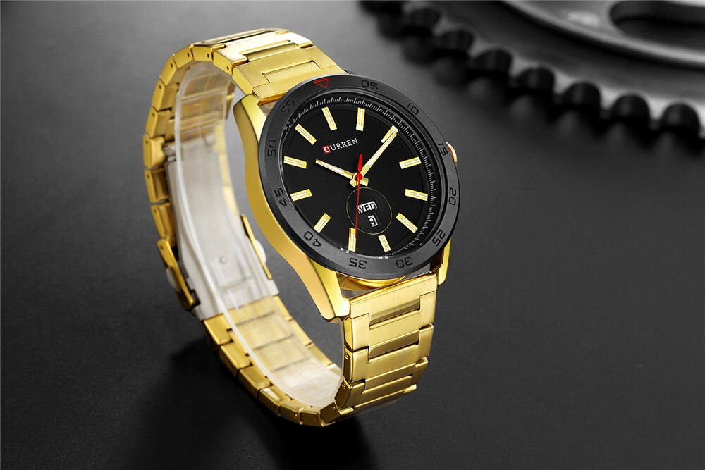 YSYH Luxury Watches Mens Casual Quartz Watch Male Clock Stainless Steel Band Waterproof Wristwatch with Week