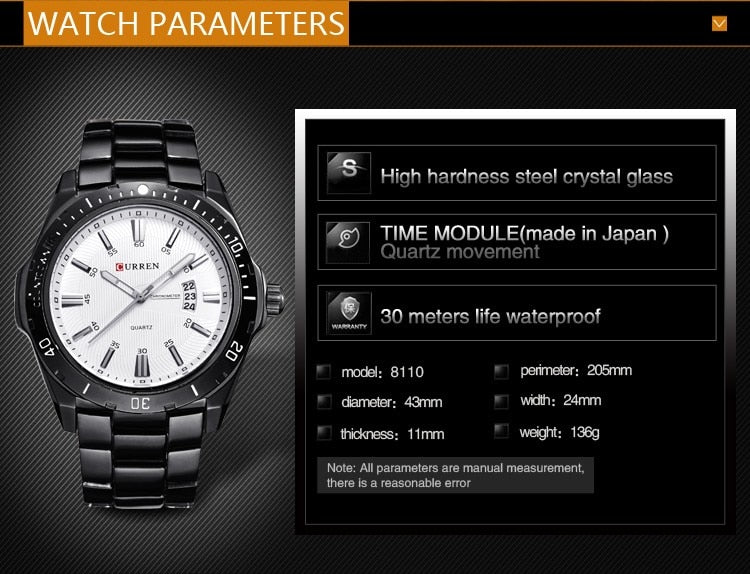 YSYH Men's Watches Luxury Fashion Business Quartz Wristwatch Full Steel Band Date Waterproof