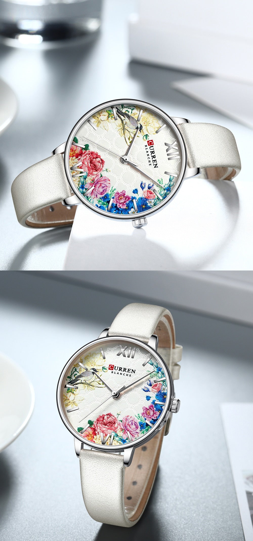 YSYH White Leather Watch for Women Watches Fashion Flower Quartz Wristwatch Female Clock Reloj Mujer Charms Ladies Gift