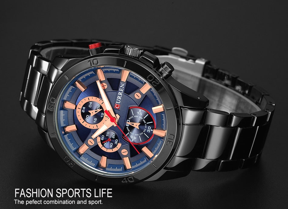 YSYH Men Watches Luxury Men Military Wristwatches Full Steel Men Sports Watch Waterproof Montre