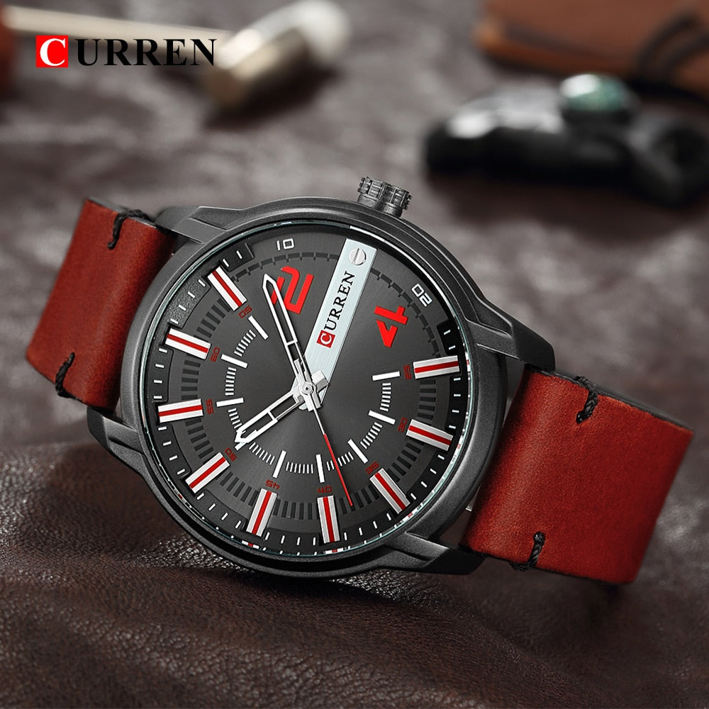 Casual Analog Quartz Wrist Watch YSYH High Quality Leather Strap Man Clock Water Resistant Relojes Hombre