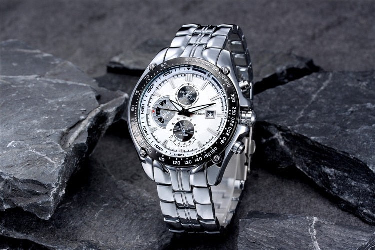 YSYH Full Stainless Steel Quartz Watches Mens Sport Wristwatch Waterproof Male Clock erkek saat Gifts