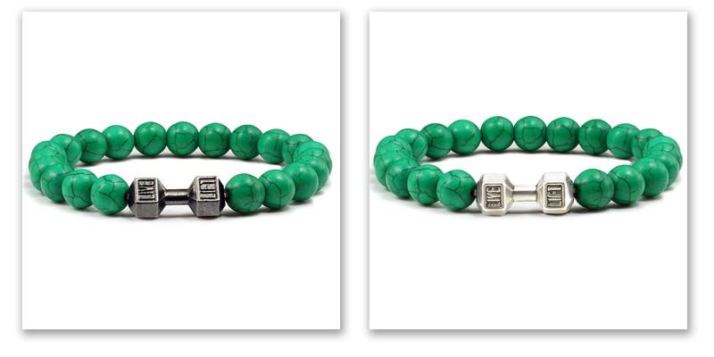 Turquoises Green Blue Beads Dumbbell Bracelets-Bracelet-Rossny