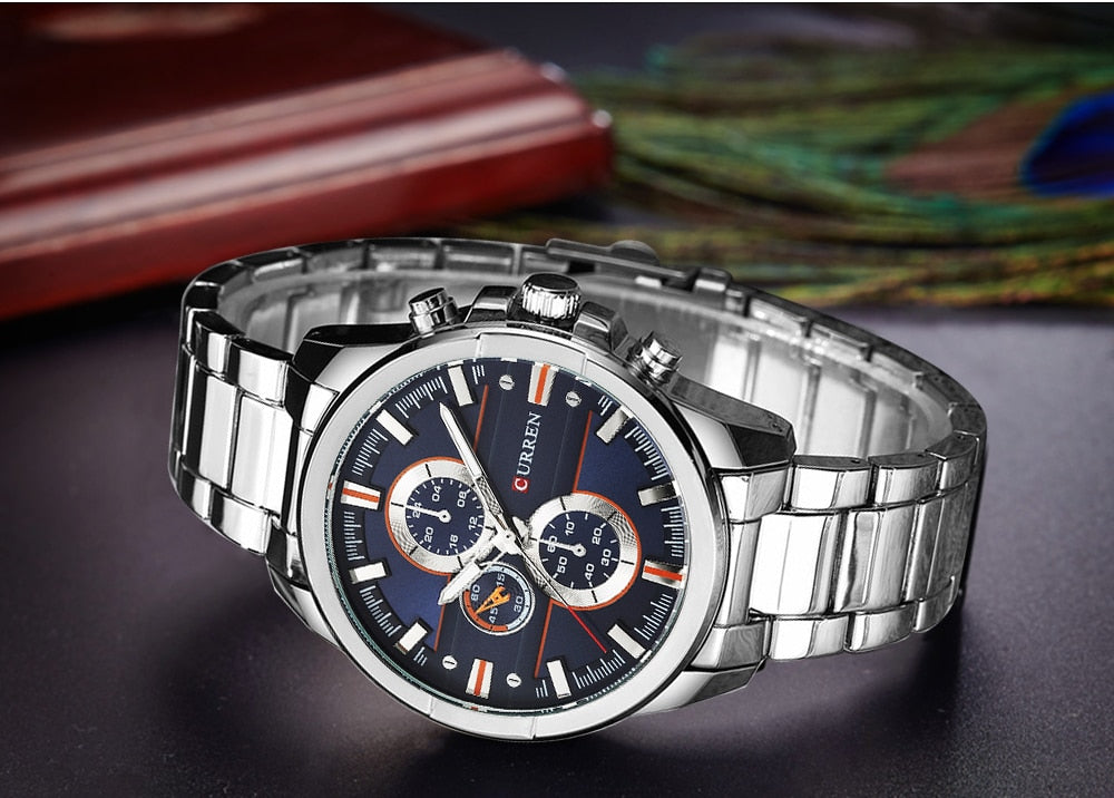 YSYH Classic Stainless Steel Strap Watches Men Military Analog Quartz Wristwatch For Mens Clock Casual Male Watch