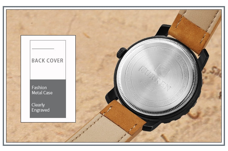 YSYH Men's Watch Leather Strap Quartz Wristwatch