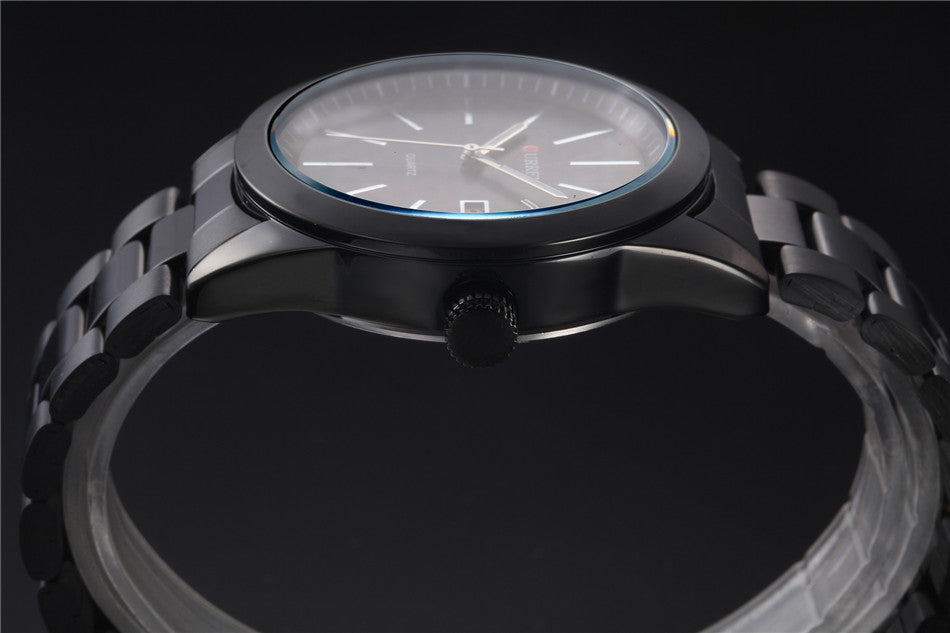 YSYH Classic Black Men Watch Big Dial Full Steel Male Clock Display Date Waterproof Hodinky