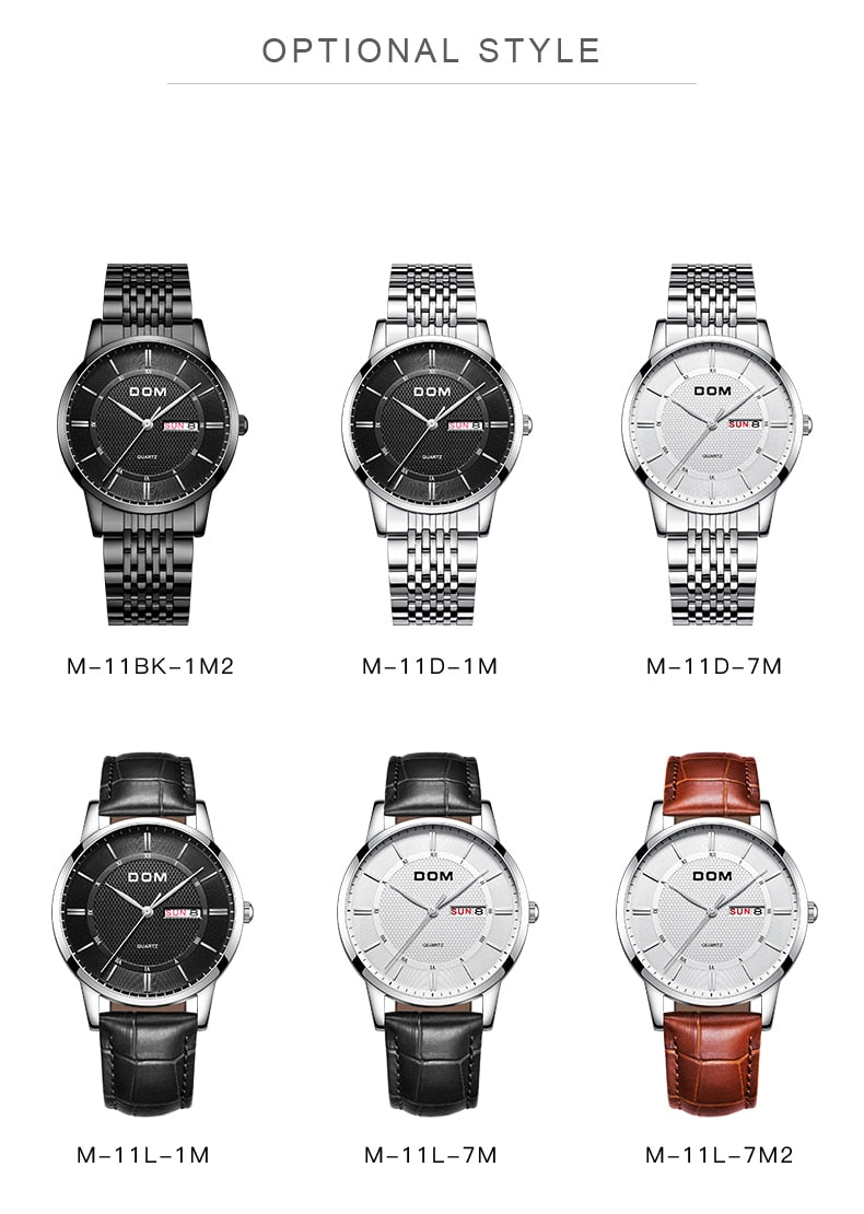 YSYH Men's Watches Ultra-thin Business Casual Leather Wrist Watch Calendar Display Waterproof Multi-function Quartz Clock