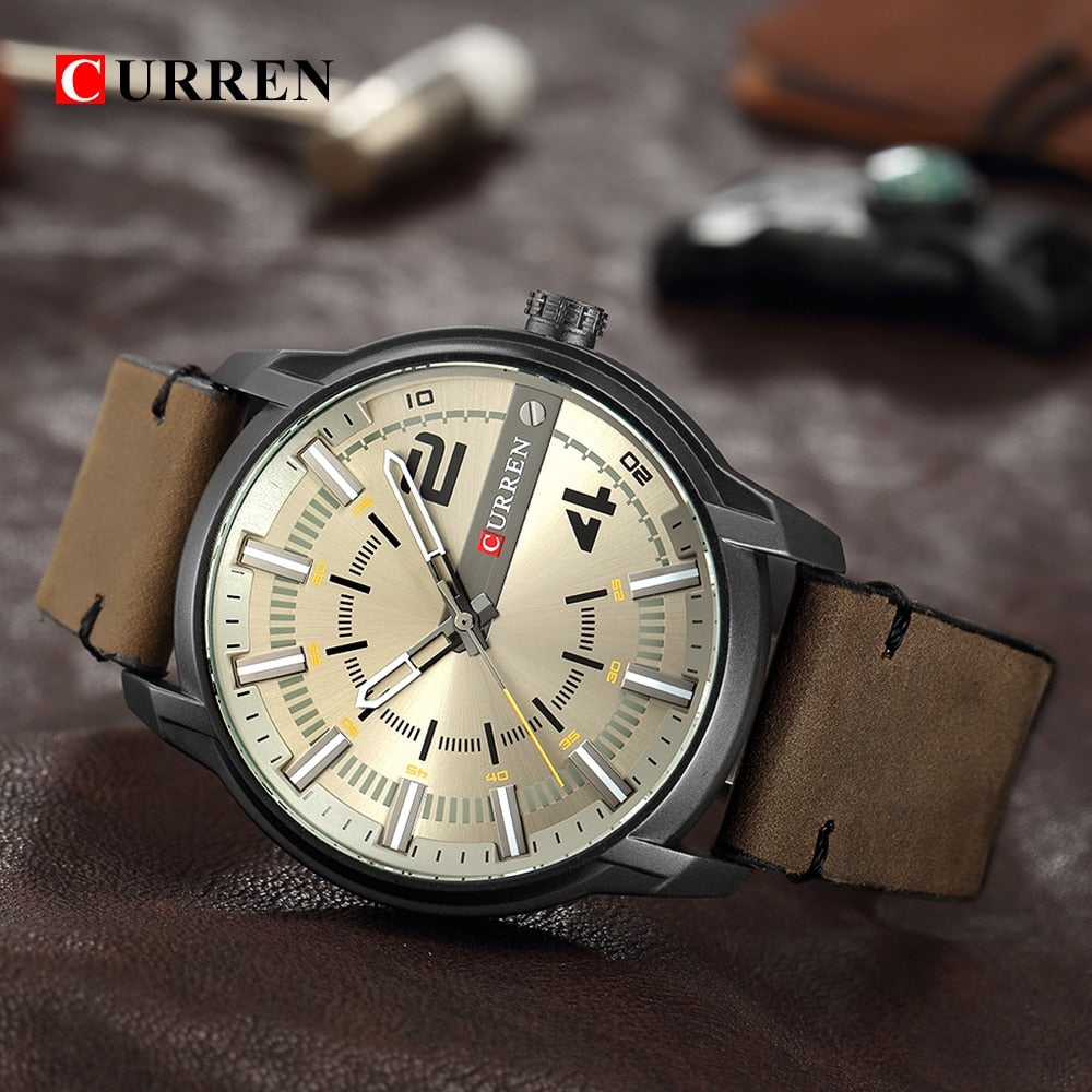Casual Analog Quartz Wrist Watch YSYH High Quality Leather Strap Man Clock Water Resistant Relojes Hombre
