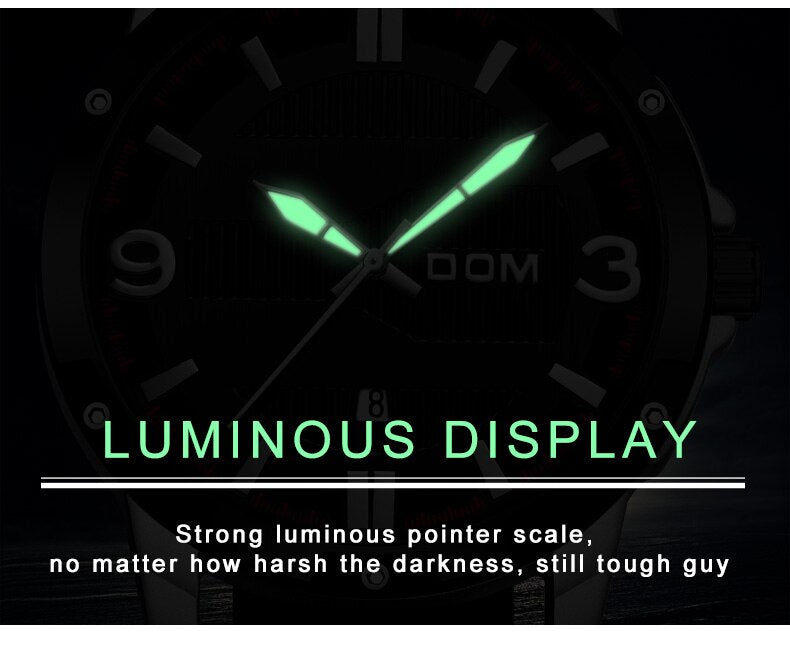 YSYH Men's Watch Waterproof Sports Casual Quartz Watch Men Leather Strap Luminous Pointer Multifunction Clock