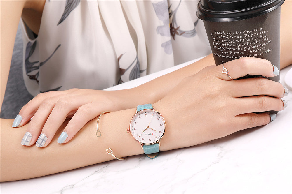 YSYH Fashion Leather Ladies Watches Analog Quartz Female Clock Luxury Women Rhinestone Watches Valentine Gifts