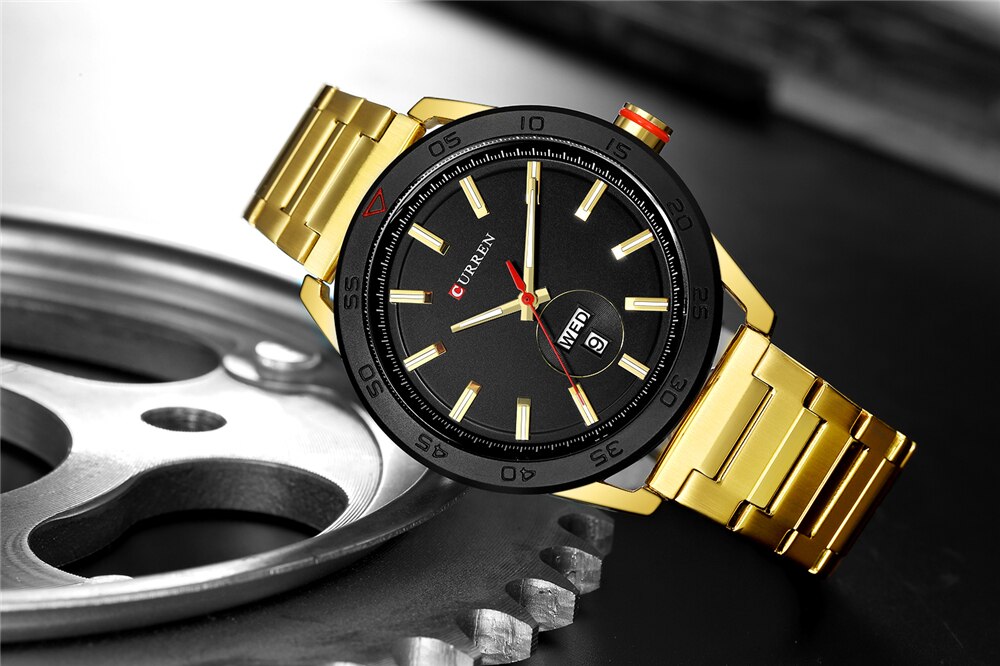 YSYH Luxury Watches Mens Casual Quartz Watch Male Clock Stainless Steel Band Waterproof Wristwatch with Week