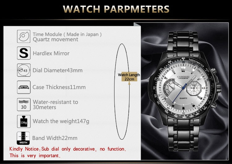 Men's Watches YSYH Quartz Watch Men Sport Full Steel Waterproof Wristwatch Male Clock