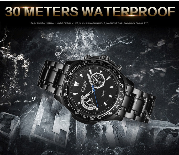 Men's Watches YSYH Quartz Watch Men Sport Full Steel Waterproof Wristwatch Male Clock