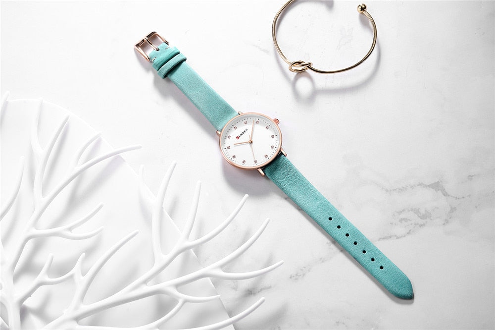 YSYH Womens Watches Charming Rhinestone Analog Quartz Wristwatch with Leather Ladies Gift Watch Female Clock bayan kol saati