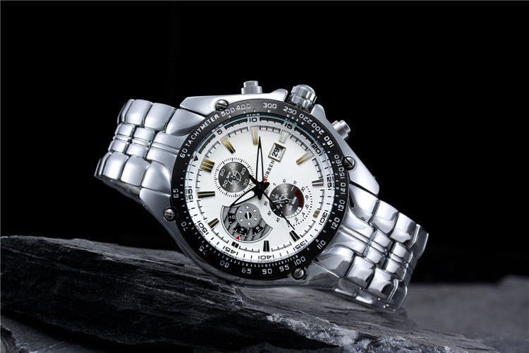 YSYH Full Stainless Steel Quartz Watches Mens Sport Wristwatch Waterproof Male Clock erkek saat Gifts