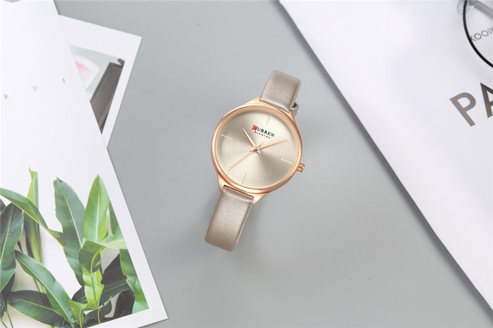YSYH Ladies Watches Minimalist Wrist Watch for Women Casual Fashion Leather Strap Quartz Female Clock Simple Classy Watch