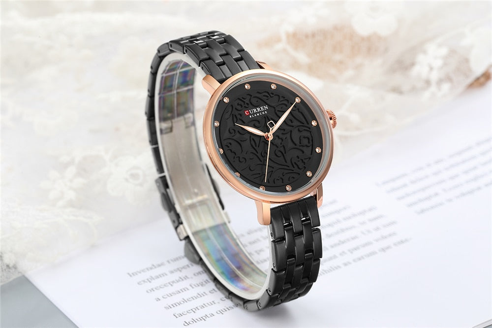 YSYH Women Watches Pink Leather Wristwatch with Rhinestone Ladies Clock Fashion Luxury Quartz Watch Relogio Feminino