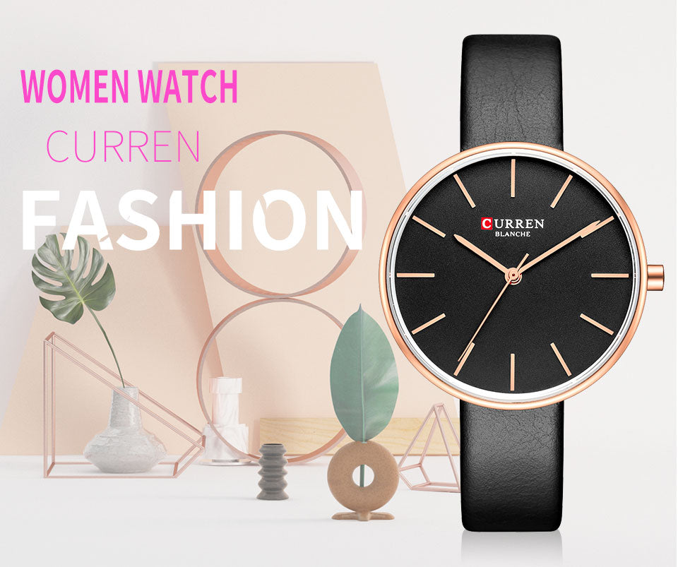 YSYH Fashion Slim Quartz Watches Ladies Leather Strap Wristwatch Womens Watch Black Clock Female Casual Accessories Relojes