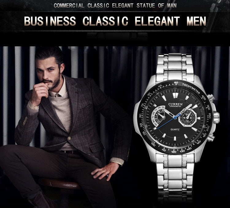 Men's Watches YSYH Quartz Watch Men Sport Full Steel Waterproof Wristwatch Male Clock