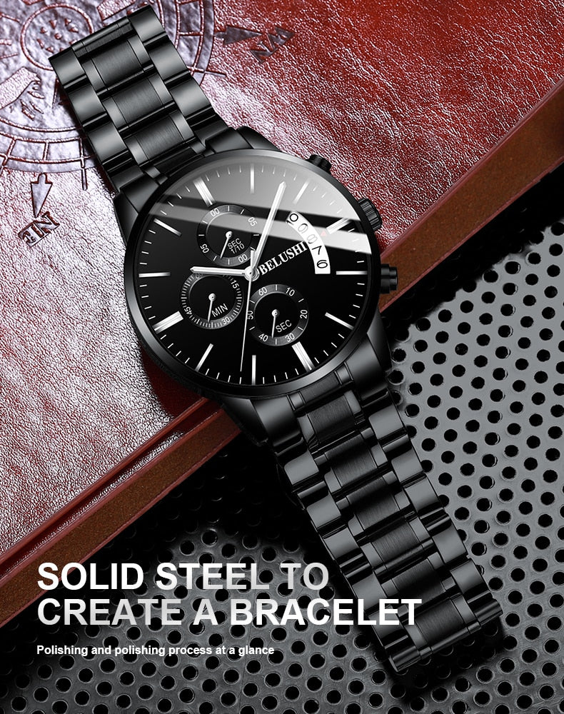 Men's watch luxury brand BELUSHI high-end man business casual watches male waterproof sports quartz wristwatch relogio masculino